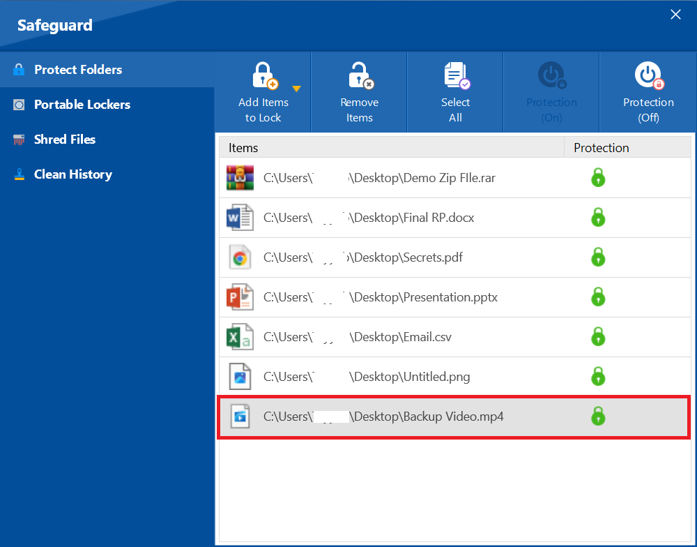 Select Video File to decrypt Folder Lock