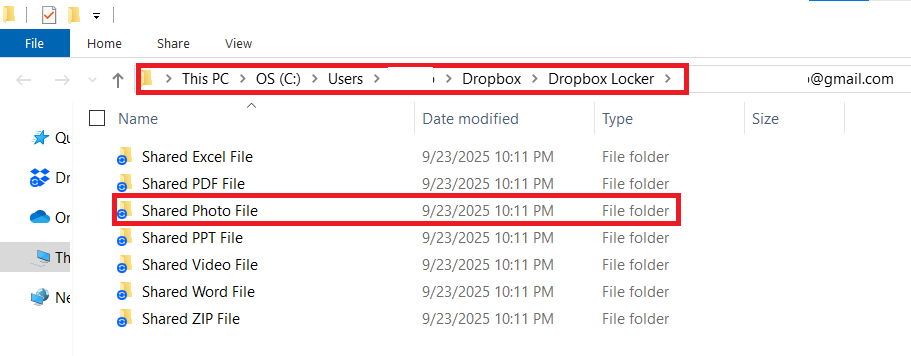 Select the folder containing your Photo file you want to share Dropbox Locker Folder Lock
