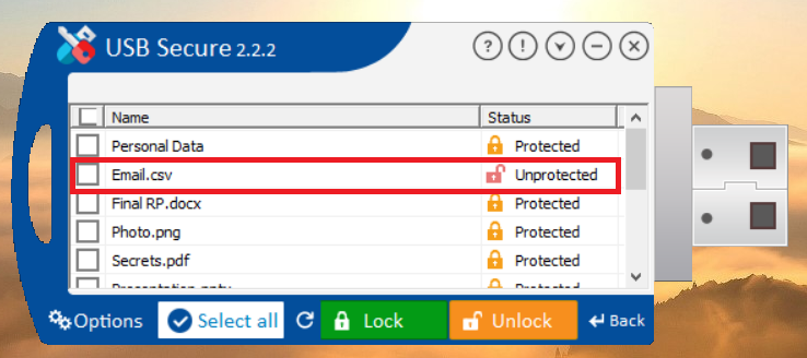 Unlocked Excel File in Usb Secure
