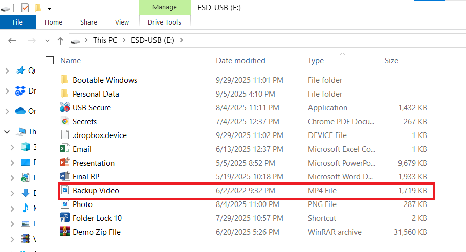 Video File Moved in Pendrive to lock USB Secure