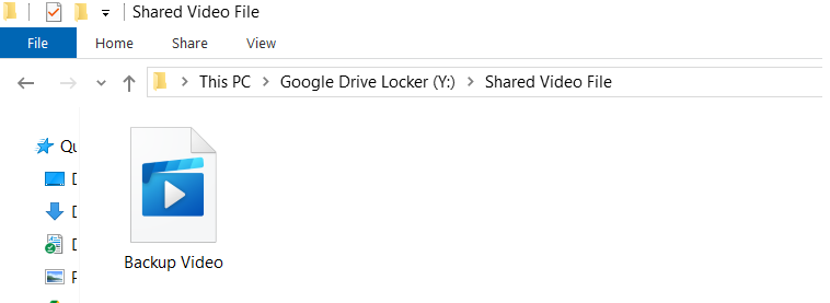 Video File in shared folder of Google drive locker of Folder Lock