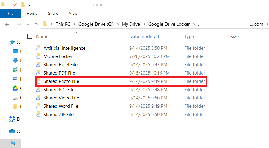 select the folder containing your Photo file you want to share Folder Lock