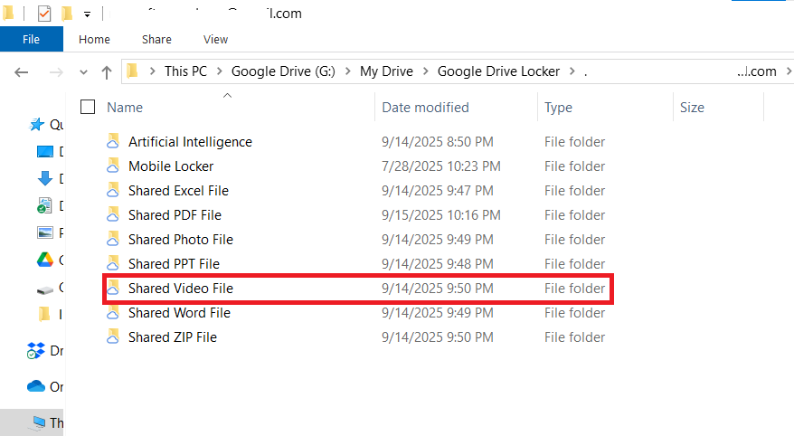 select the folder containing your Video file you want to share Folder Lock
