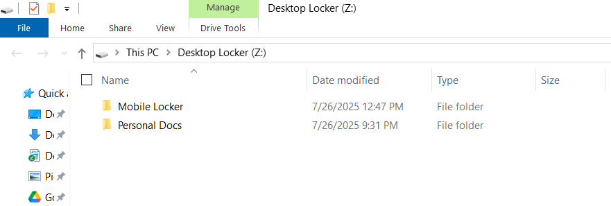 view of Desktop Locker Folder Lock