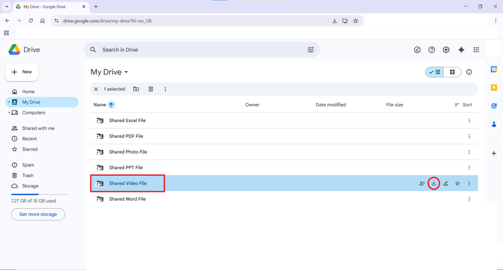 Click Download Shared Video File Download the file to your computer