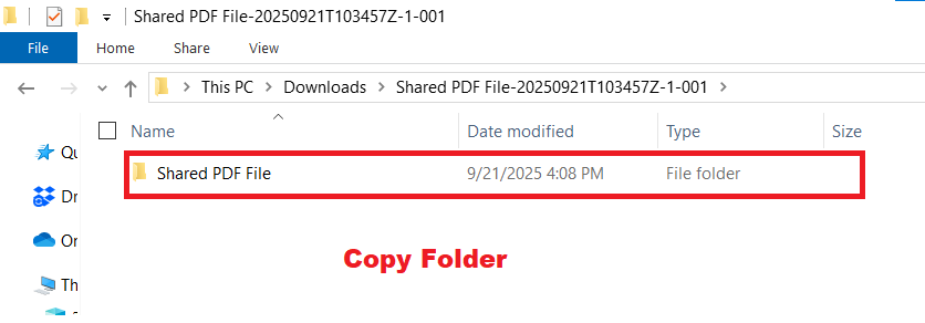 Copy Shared PDF File Folder