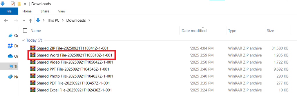 Downloaded Shared Word File