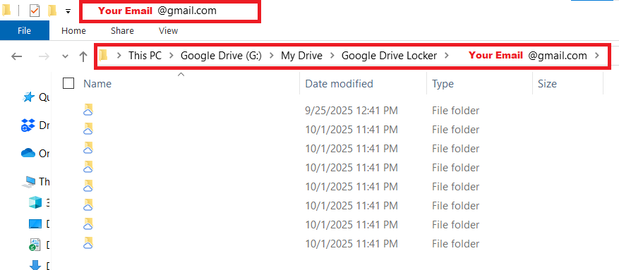 Encrypted location of Google Drive Folder Lock