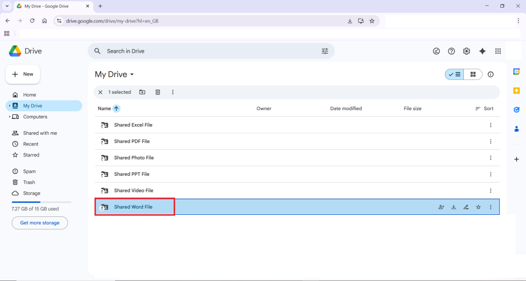 Select Shared Word File Download the file to your computer