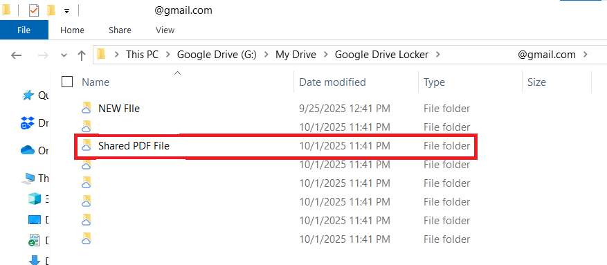 Shared PDF File in Encrypted location of Google Drive Folder Lock