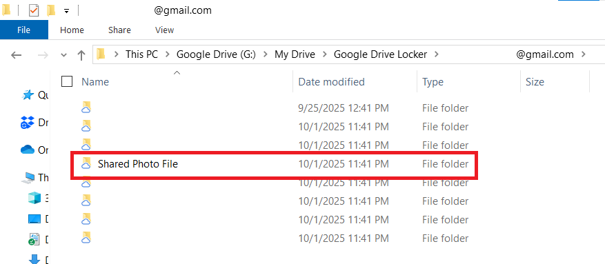 Shared Photo File in Encrypted location of Google Drive Folder Lock