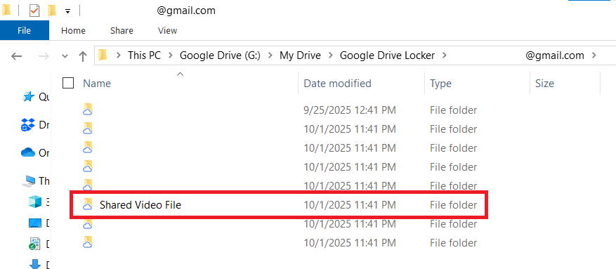 Shared Video File in Encrypted location of Google Drive Folder Lock