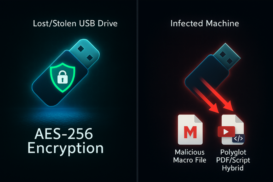 Confidentiality Loss vs Malware Dual Nature of USB Threats