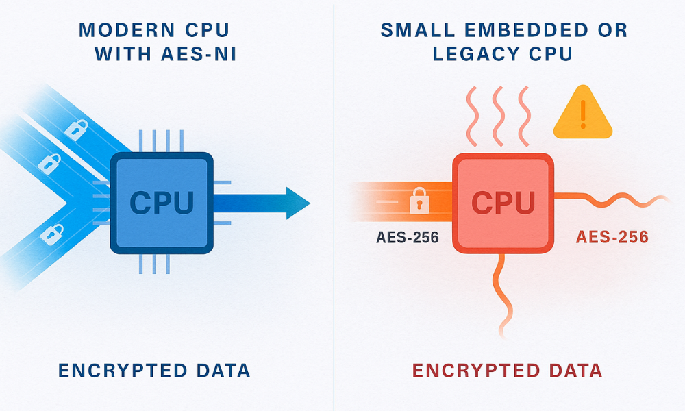 Hardware Acceleration vs Software-Only AES Performance