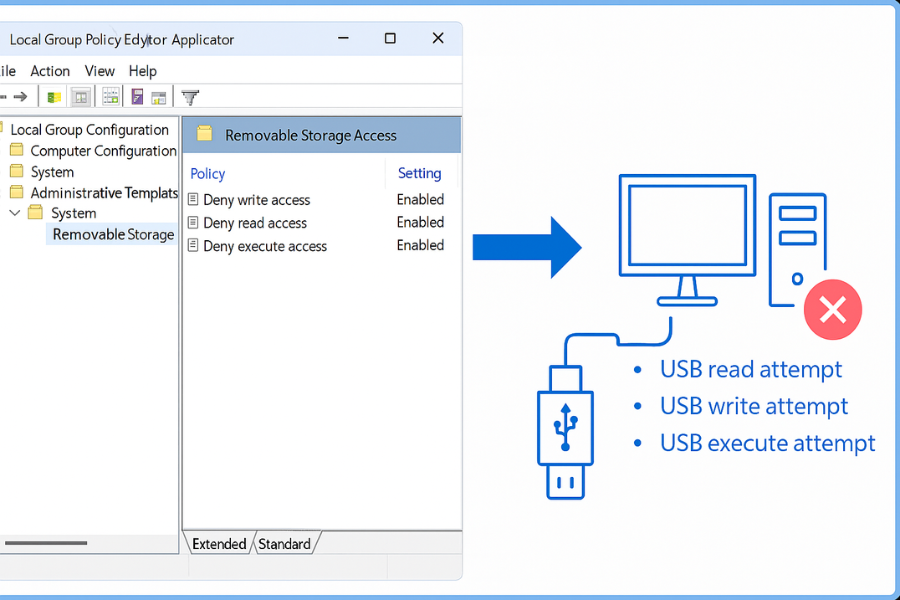 Restricting All USB Write Access via GPO GPO Enforcement Flow