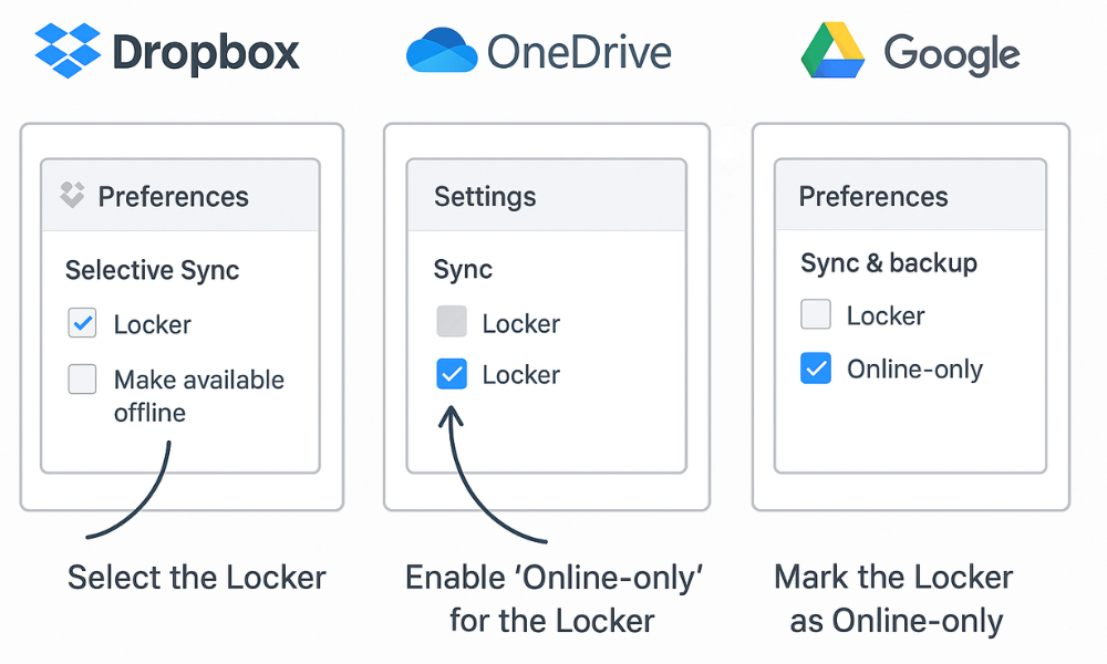 Selective Sync for Space Management Selective Sync Settings in Cloud Clients