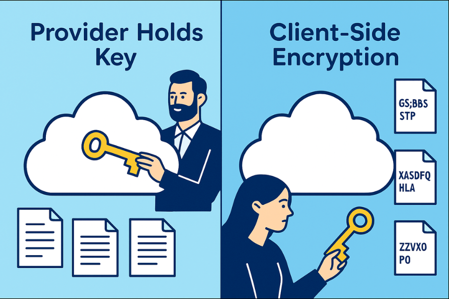 Cloud Secure Versus Provider Encrypted