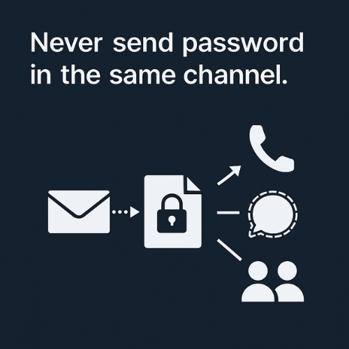 share the password safely Out-of-Band Password Exchange