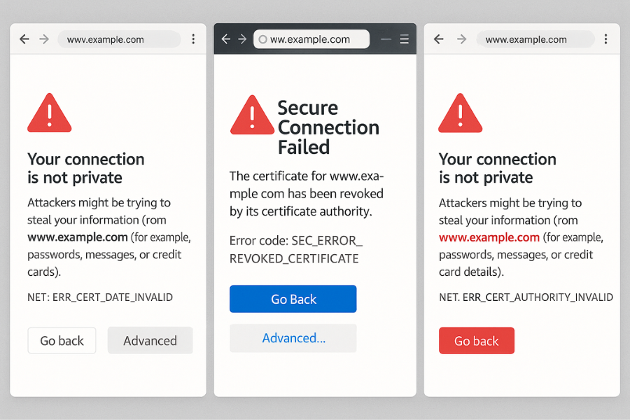 Browser Certificate Warning Examples