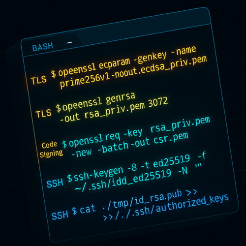 Hands On Key Generation Hands-on key generation recipes