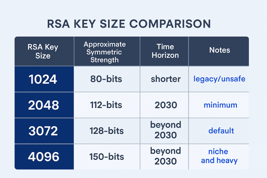 RSA Key Sizes in Strength Horizon Effective Strength and Time Horizon