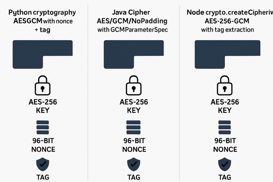Python Java Node Implementations Python Java Node AES-GCM Comparison