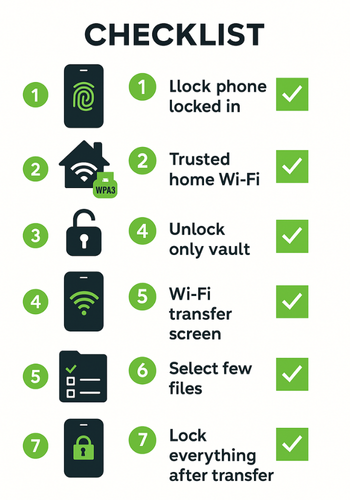 Secure Wi-Fi Transfer Mobile Vault