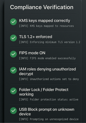 Verify That It Worked Encryption IAM Endpoint Controls KMS Logs