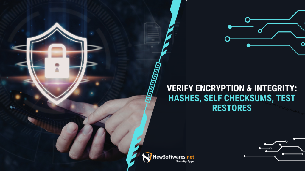 Encryption & Integrity Hashes, Self Checksums, Test Restores