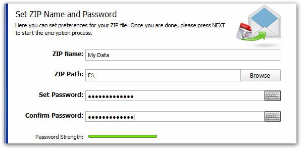 encrypt-email-path-and-password-selection-screen