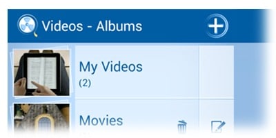 folder lock video albums edit video delete video