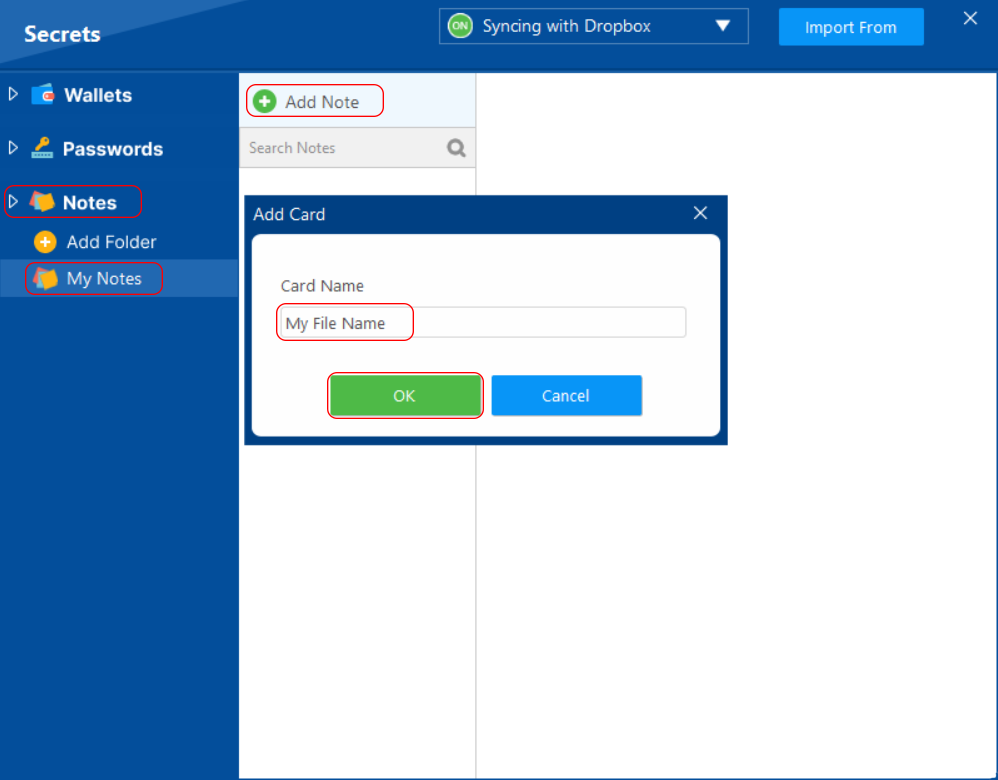 add notes secrets feature