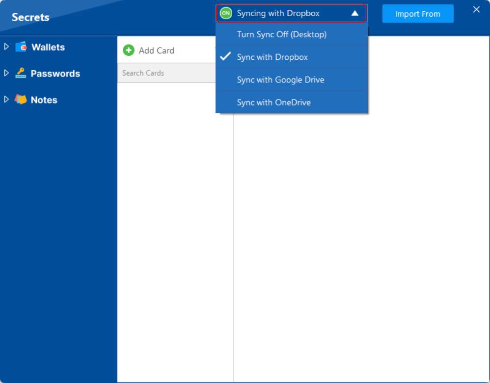 syncing with dropbox folder lock secrets