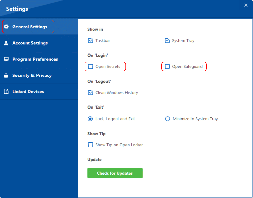 fl general settings